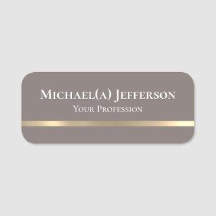 Elegante Driftwood Gray & Golden Line: Moderne Gir Namensschild