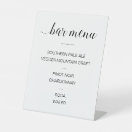 Elegante Drink Bar Menu Wedding Sockelschild