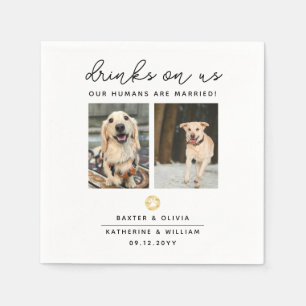 Elegante Drinks auf US Pet 2 Foto Hochzeit Napkin Serviette