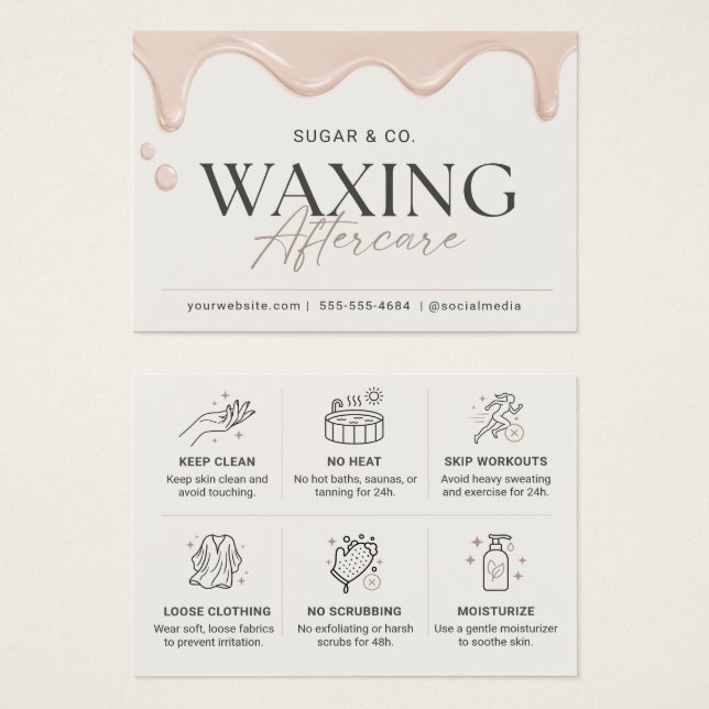 Elegante Drip-Wachs-Nachbehandlung Pastell Visiten (Vorne & Hinten)