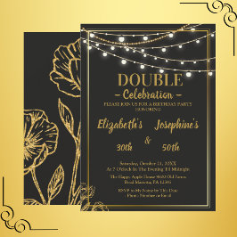 Elegante Dualgeburtsoiree Einladung