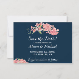 Elegante, dunkelblaue Pfingsterbliche Hochzeit ret Save The Date