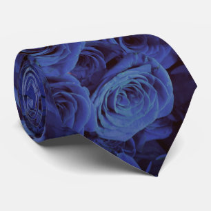 Elegante dunkelblaue Rose blauen Blumen Krawatte