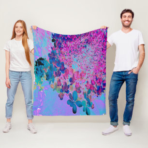 Elegante Dunkelblaue und Magenta Limelight Hortens Fleecedecke
