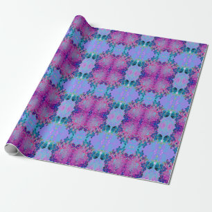 Elegante Dunkelblaue und Magenta Limelight Hortens Geschenkpapier