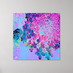 Elegante Dunkelblaue und Magenta Limelight Hortens Leinwanddruck