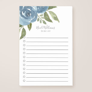 Elegante, dunkelblaue Wasserfarbenliste Post-it Klebezettel