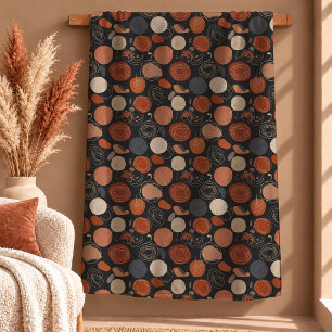 Elegante dunkelbraune Kupfer-künstlerische Boho-De Fleecedecke