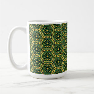 Elegante, dunkelgrüne goldene geometrische Tasse
