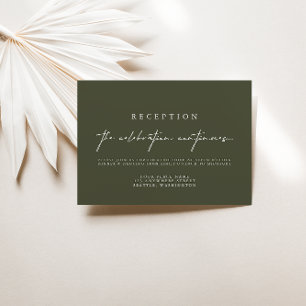 Elegante dunkelgrüne Hochzeitskarten RSVP Karte