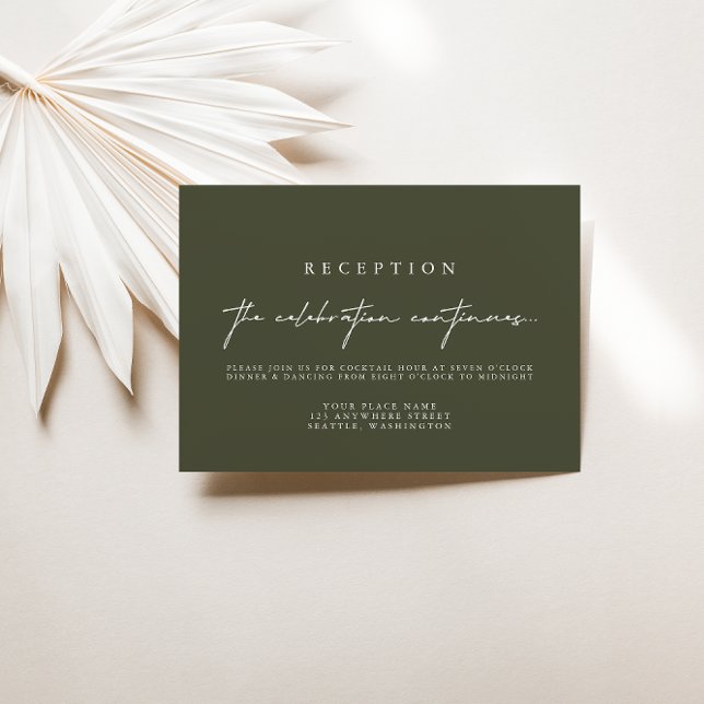 Elegante dunkelgrüne Hochzeitskarten RSVP Karte (Von Creator hochgeladen)