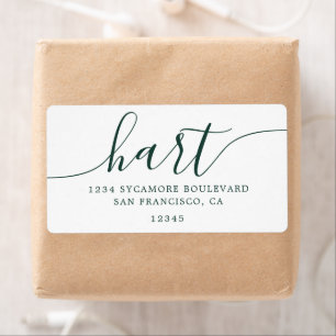 Elegante dunkelgrüne Schriftfamilienadresse