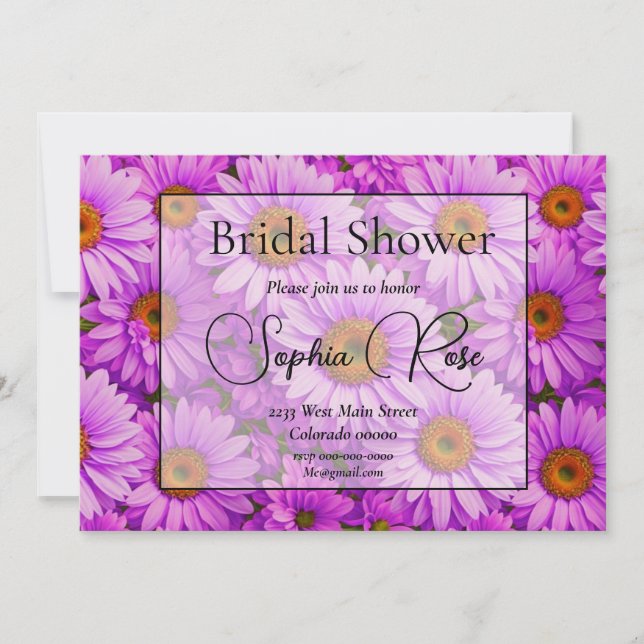 Elegante dunkelrosa Magenta Einladung (Vorderseite)