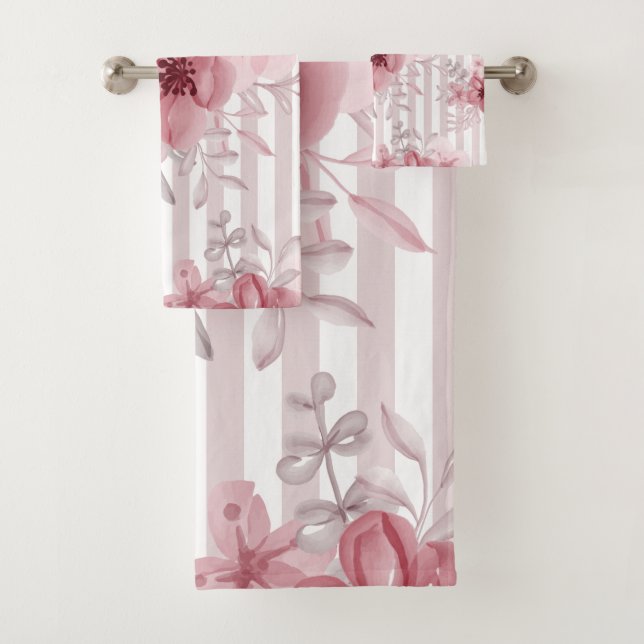 Elegante, dunkelrosa Pinoralla Badhandtuch Set (Insitu)