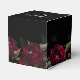 Elegante dunkelrote gotische blumengeschmückte Hoc Geschenkschachtel
