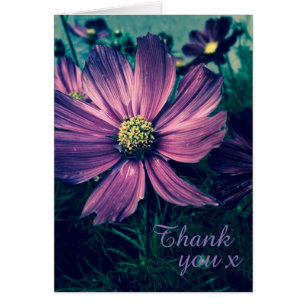 Elegante dunkelviolette Blumen Danke