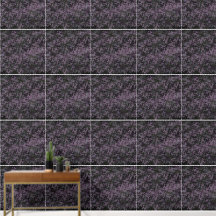 Elegante dunkelviolette Blumenranken-Tapete – Mela