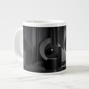 Elegante dunkle abstrakte geometrische Formen und Jumbo-Tasse