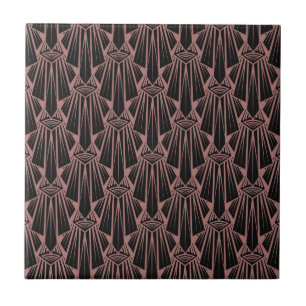 Elegante dunkle Art Deco abstrakte geometrische El Fliese