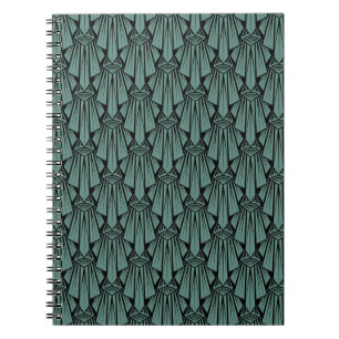 Elegante dunkle Art Deco abstrakte geometrische El Notizblock