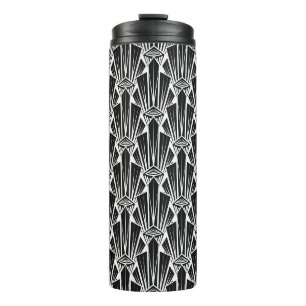 Elegante dunkle Art Deco abstrakte geometrische El Thermosbecher