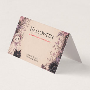 Elegante dunkle botanische Halloween-Party Visitenkarten