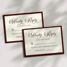 Elegante dunkle Burgunder-Rosen-Hochzeits-RSVP-Kar