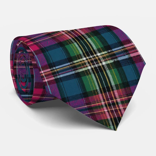 Elegante dunkle Farben Karo Gingham-Muster Krawatte (Gerollt)