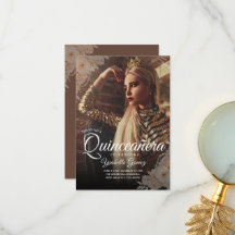 Elegante dunkle Foto-Quinceañera-Geschenkbox