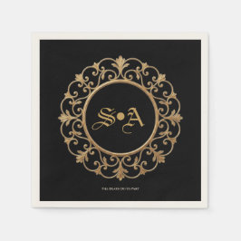 Elegante dunkle gotische Hochzeitsserviette Serviette