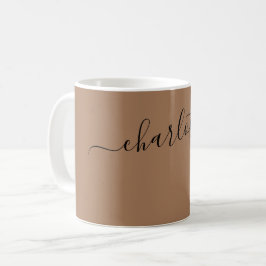 Elegante dunkle Kamelfarben moderne Namen Personal Kaffeetasse