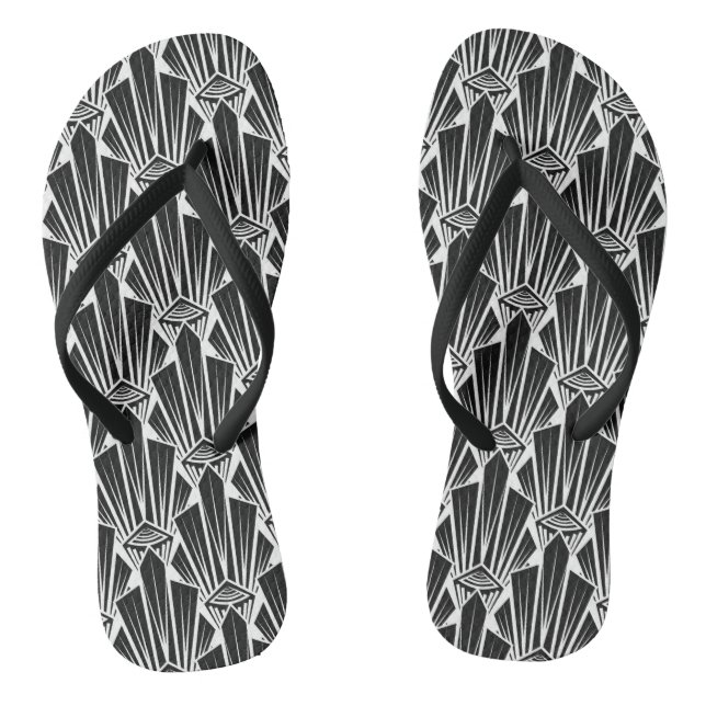 Elegante dunkle Kunst Deko abstrakte geometrische  Flip Flops (Fußbett)