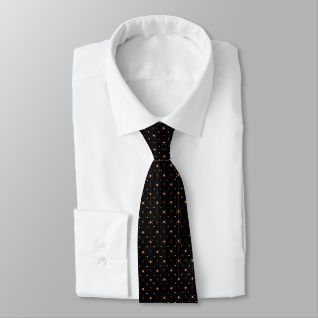 Elegante dunkle Muster Gelbe Punkte Krawatte (Gebunden)