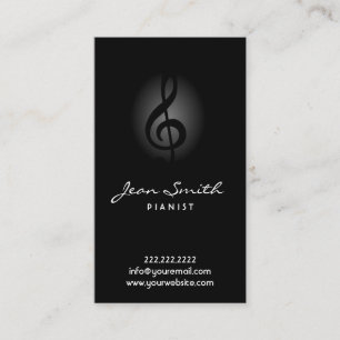 Elegante dunkle Pianist-Visitenkarte Visitenkarte