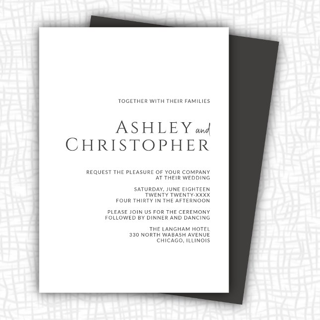 Elegante dunkle Slate Moderne Hochzeit Einladung (Von Creator hochgeladen)
