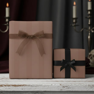 Elegante dunkle Tan-on-Tan dicke Streifen Geschenkpapier