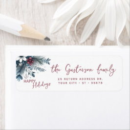 Elegante dunkle Teal-Blau-Rote Florale Festtagsgir