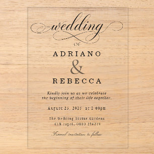 Elegante durchsichtige Acryl-Hochzeitseinladung Acryleinladungen