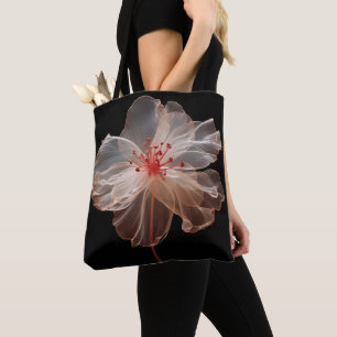 Elegante durchsichtige Blume auf schwarz