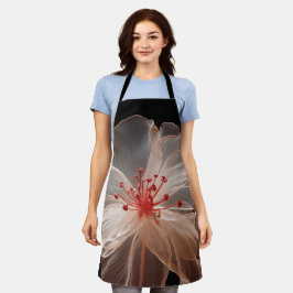 Elegante durchsichtige Blume auf schwarz Schürze
