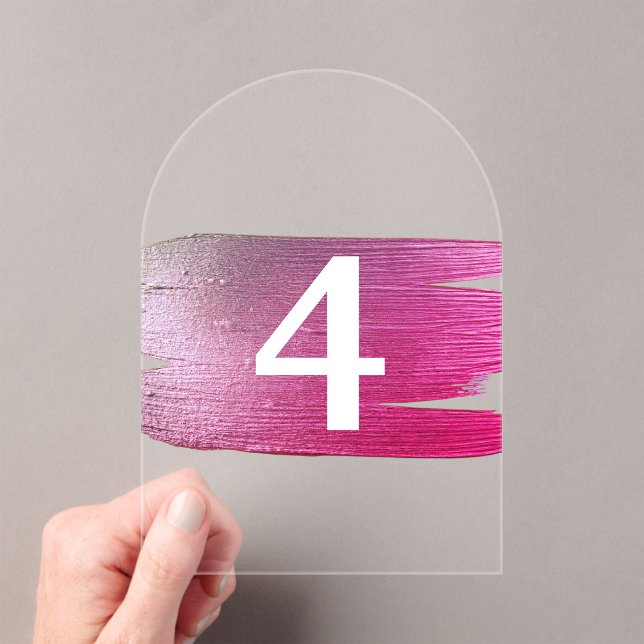 Elegante, durchsichtige Tischnummern