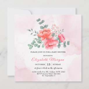 Elegante Dusche in Rosa Aquarell