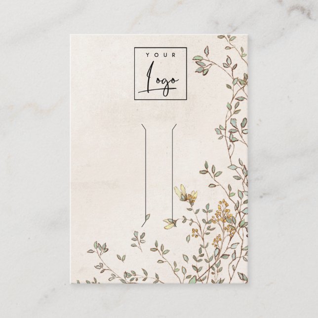 Elegante Dusky-Blütenrebe Elfenbeinhaarklammer Visitenkarte (Vorderseite)