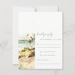Elegante Dusky Coastal Beach RSVP Karte
