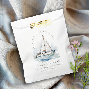 Elegante Dusky Sailboat Seascape Wedding Geschenktütchen