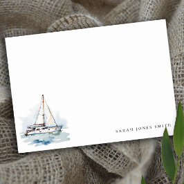 Elegante Dusky Sailboat Seascape Wedding Mitteilungskarte