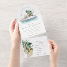 Elegante Dusky Schifffahrt Palm Seascape Hochzeit