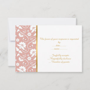 ELEGANTE DUSTPINK WHITE LACE CUSTOM UAWG RSVP KARTE