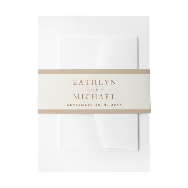 Elegante Dusty Beige Moderne Typografie Hochzeit Einladungsbanderole (Von Creator hochgeladen)