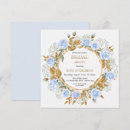 Elegante Dusty Blue Rose und Baby's Breathe Einladung